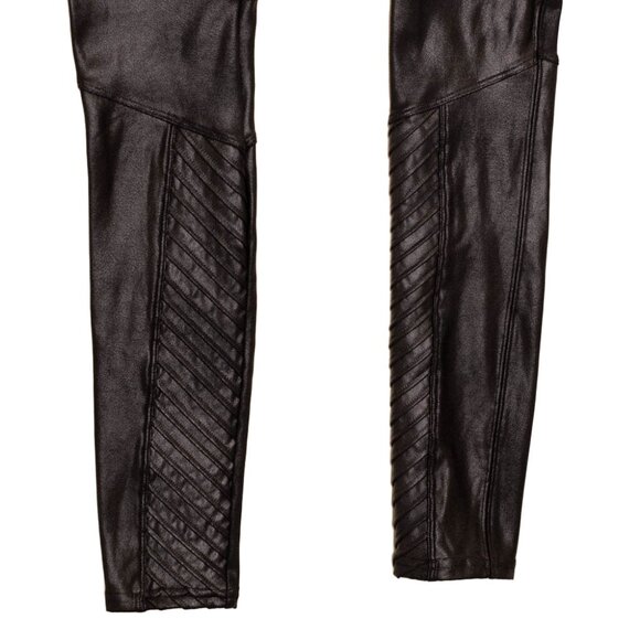 Spanx Faux Leather Moto Leggings Size S Black Vegan - Picture 5 of 7